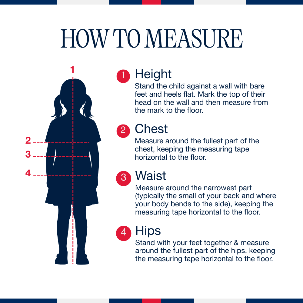 How to measure for Kids Apparel