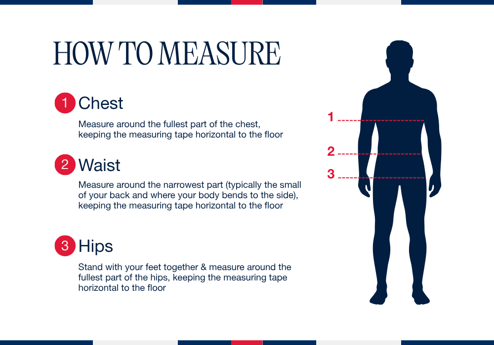 How to measure for Mens Apparel