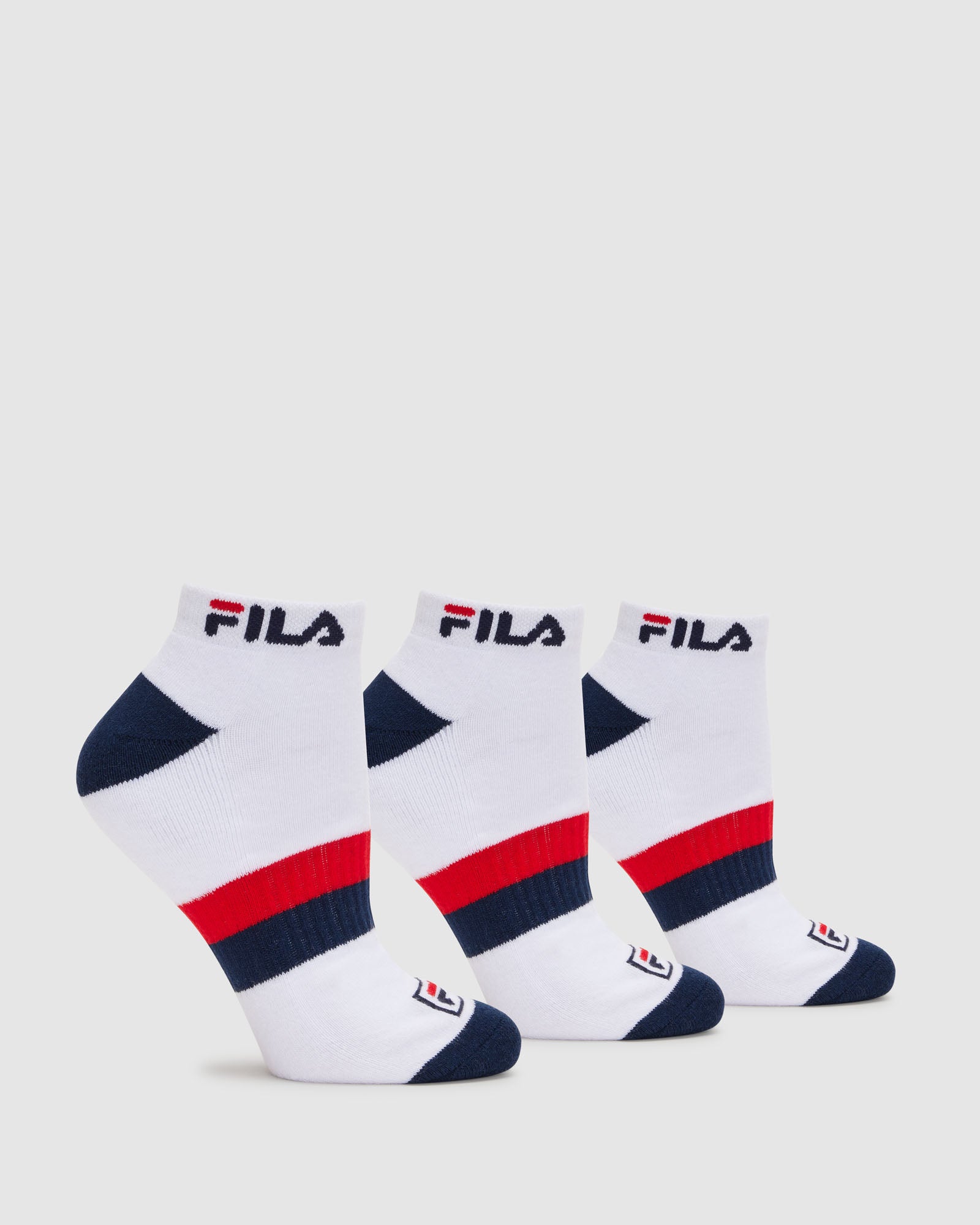 Unisex Ped Socks 3pk White FILA Australia