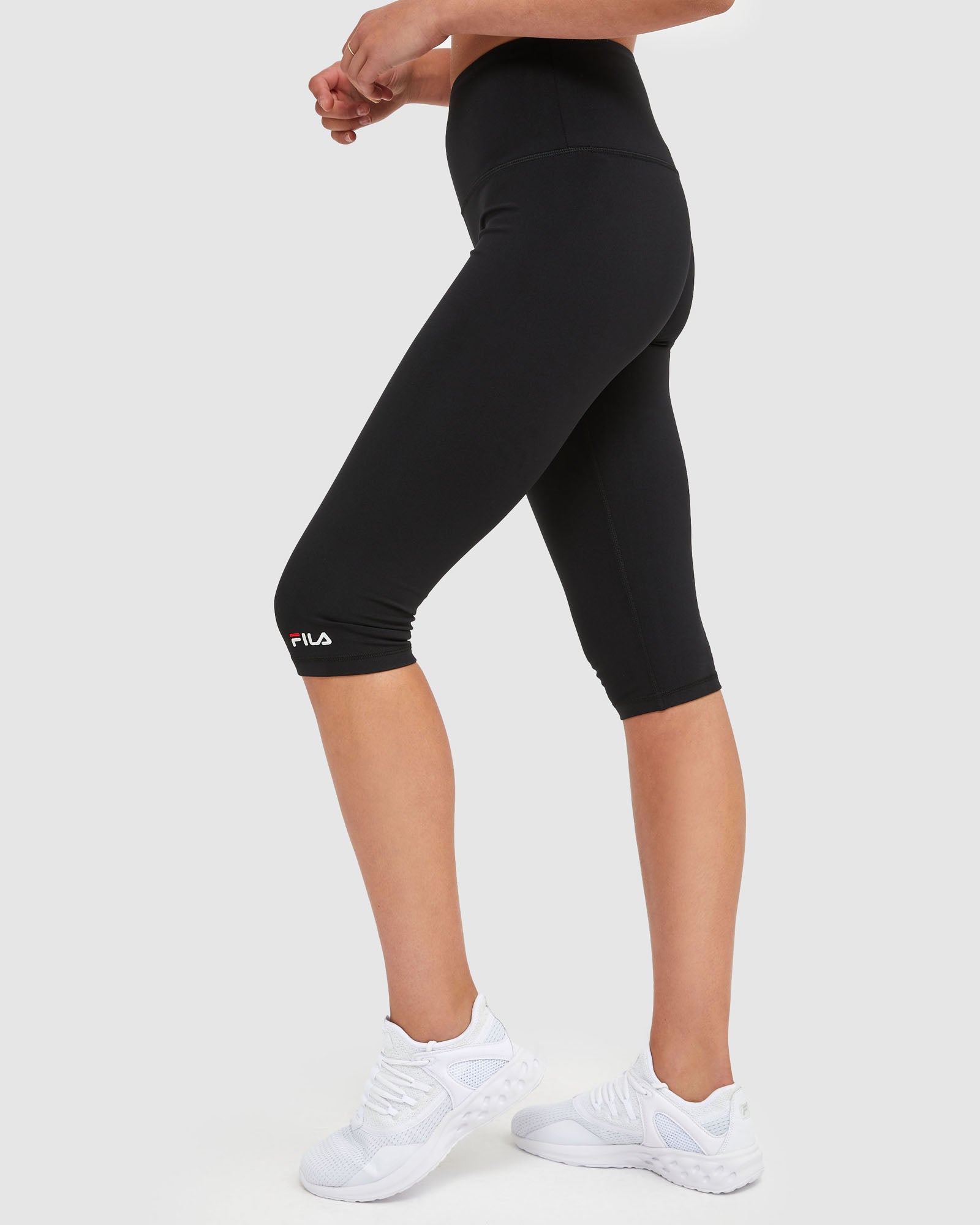 Fila, Pants & Jumpsuits, 24 Women Fila All Over Fila Logo Black And White Capri  Leggings Sz Medium