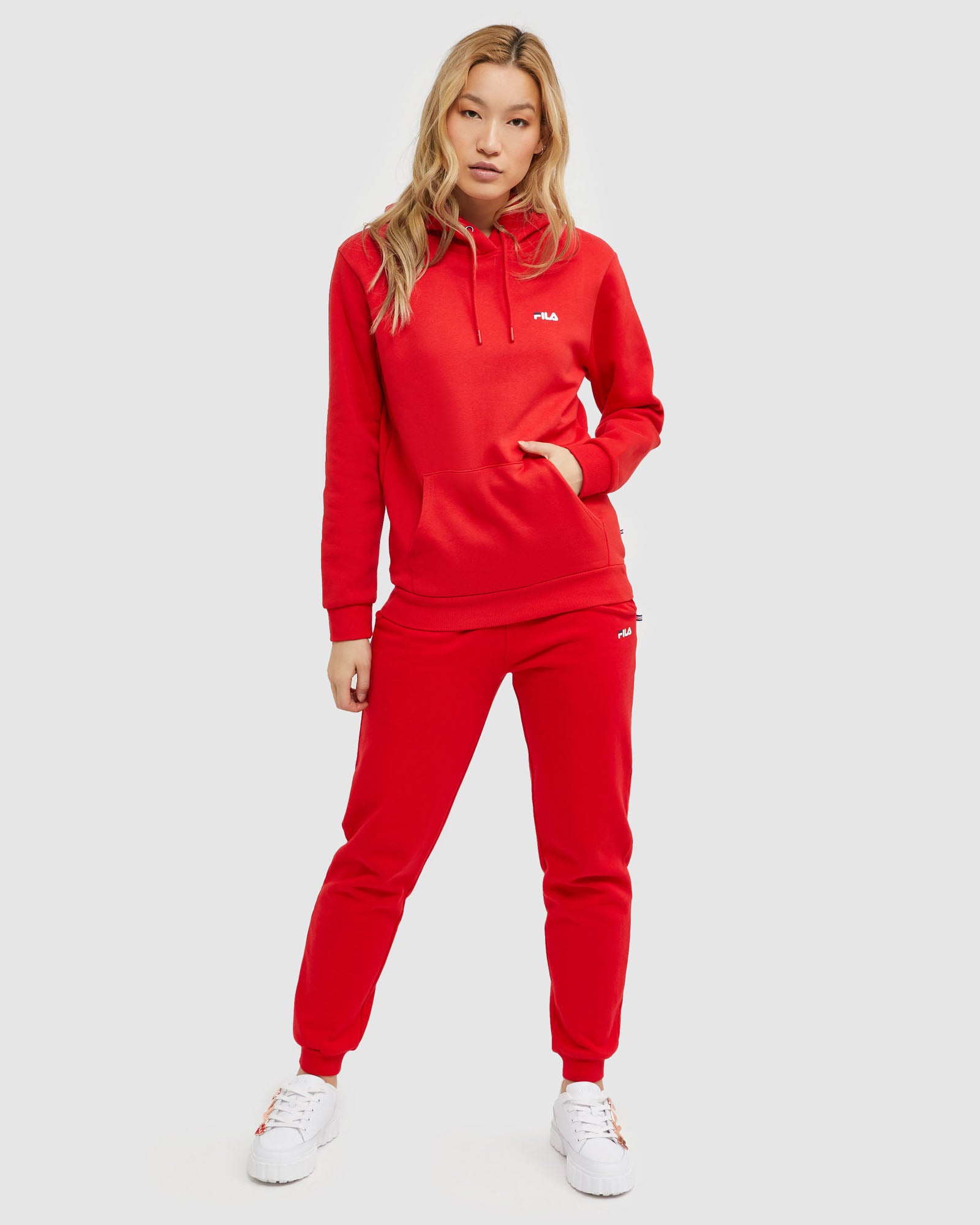 Fila sweatsuit womens red discount