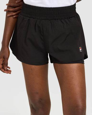 FILA Womens Sport Shorts UK 14 Large Black Polyester