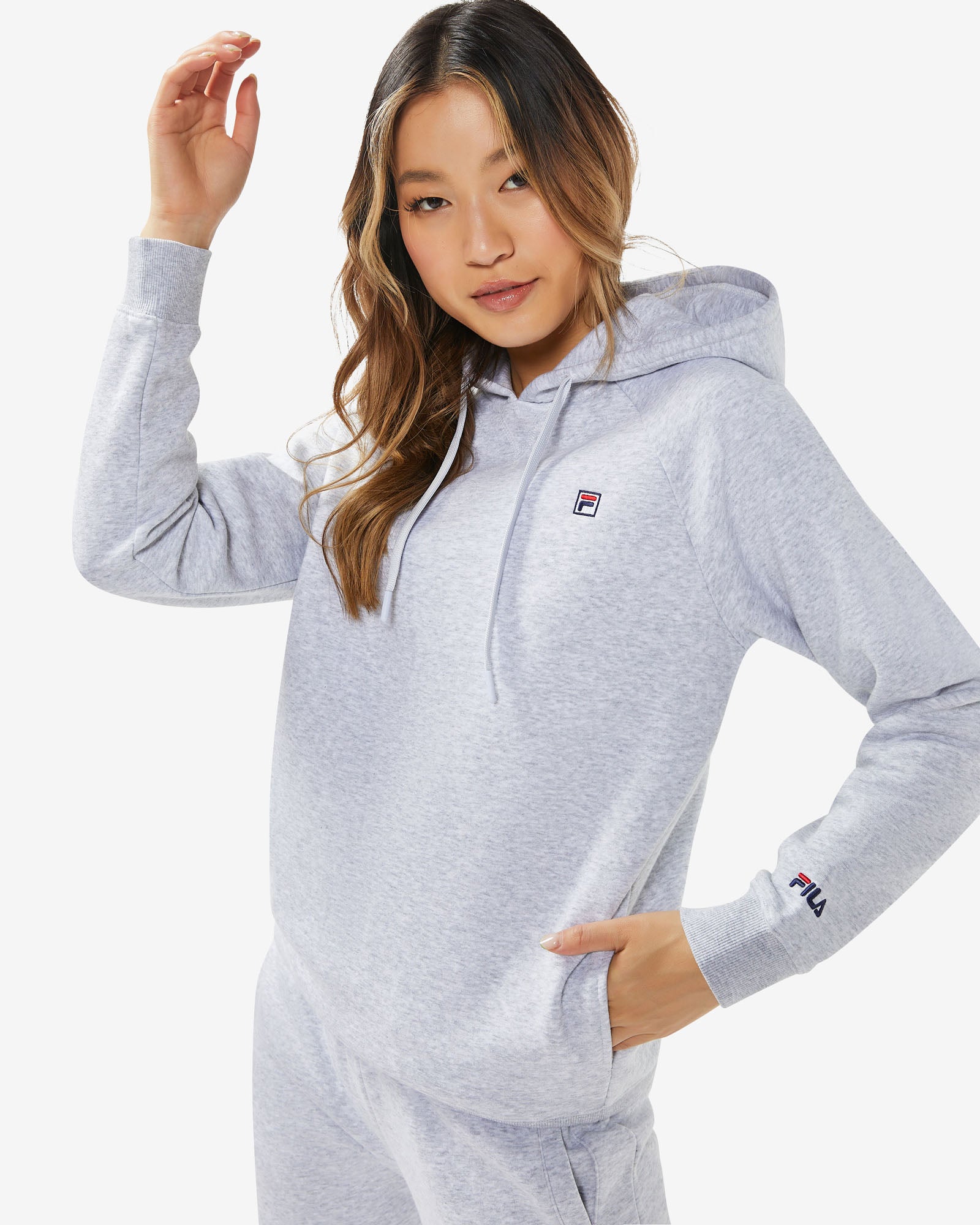 Grey fila deals hoodie women's