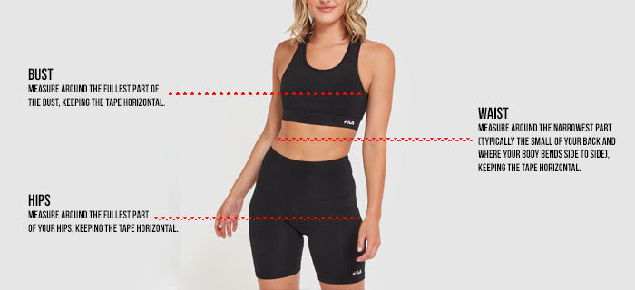 Fila sports bra size chart on sale